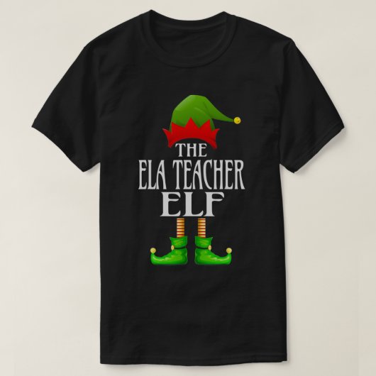 ELA-leraar Elf Xmas Funny Family Matching Group C T-shirt (Design voorkant)