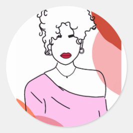 Ela - pink ronde sticker