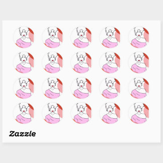 Ela - pink ronde sticker