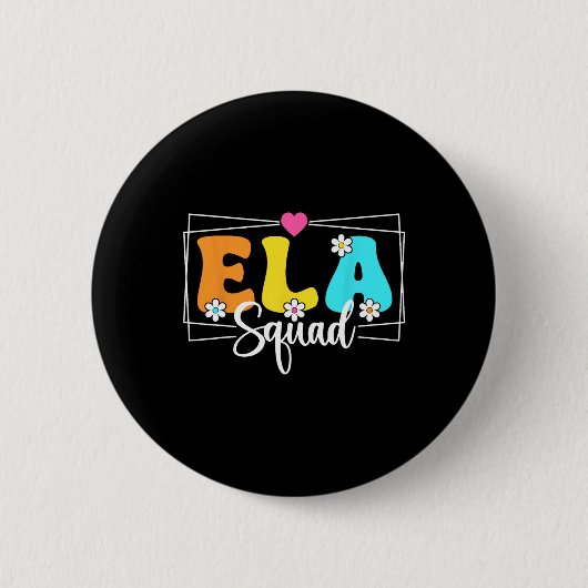 Ela Squad Leraar Ck naar school Engels taal Ar Ronde Button 5,7 Cm (Voorkant)