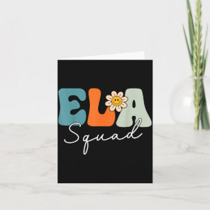 Ela squad team retro groovy vintage eerste dag van kaart