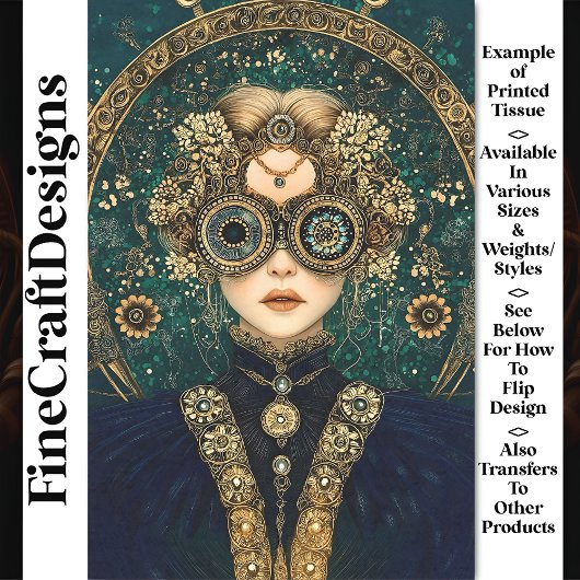 Elaborate Fantasie Steampunk Vrouw Y4 Decoupage Tissuepapier