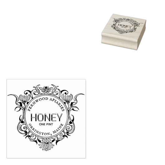 Elaborate Honeybee Lijst HONEY Rubber Stamp Rubberstempel (Gestempeld)