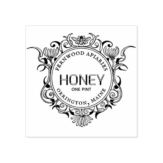 Elaborate Honeybee Lijst HONEY Rubber Stamp Rubberstempel (Afrduk)