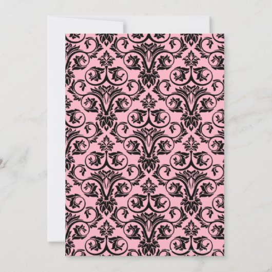 Elaborate Light Pink w/Black Damask Graduation Kaart (Achterkant)