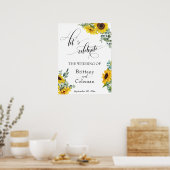 Elaborate Typografie Bloem Bord "Laten we vieren" Poster (Keuken)