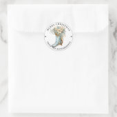 Elaborate Victoriaanse Kous Blauwe Kerstmis Ronde Sticker (Tas)