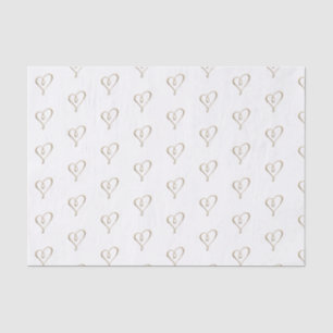 Elabored Embossed Gold Heart Elegant Wedding Tissuepapier