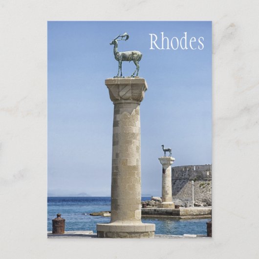Elafos en Elafina, Ingang van Rhodos, Griekenland Briefkaart (Voorkant)