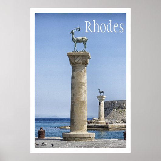 Elafos en Elafina, Rhodes, Griekenland Poster (Voorkant)