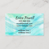 elagant blauw en turquoise - kunstontwerp waterver visitekaartje (Achterkant)