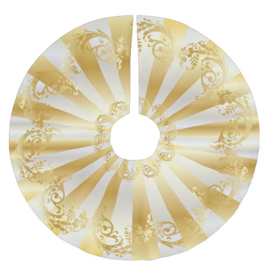 Elagant Gold en witte kerstmis Kerstboom Rok (Voorkant)