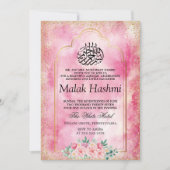 Elagant Gouden Moskee waterverf Islamitische Aqeeq Kaart (Voorkant)