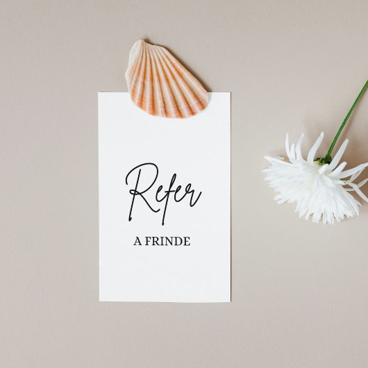 Elagant modern wit en zwart aanbevelingskaartje