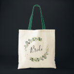 elagant script greenery foliage bride canvas tas<br><div class="desc">eenvoudige waterverf van het calligrafische manuscript greenery bruidbruiloft canvas tas</div>