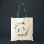 elagant script greenery foliage bride canvas tas<br><div class="desc">eenvoudige waterverf van het calligrafische manuscript greenery bruidbruiloft canvas tas</div>