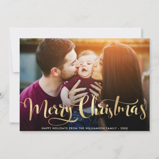 Elagant typografie vakantie fotokaart feestdagenkaart (Voorkant)