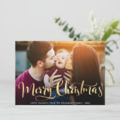 Elagant typografie vakantie fotokaart feestdagenkaart (Staand voorkant)