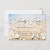 Elagant Zeester Tropische Strand Bruiloft RSVP-kaa Kaart (Voorkant)