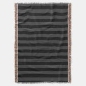 Elagnat Black & Smoky Black Vertical Stripes Deken (Voorkant Verticaal)