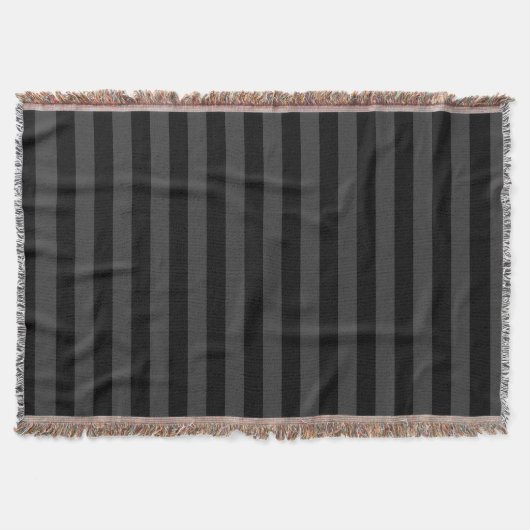 Elagnat Black & Smoky Black Vertical Stripes Deken (Voorkant)