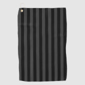 Elagnat Black & Smoky Black Vertical Stripes Golfhanddoek (Voorkant)