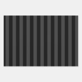 Elagnat Black & Smoky Black Vertical Stripes Inpakpapier Vel (Voorkant 3)
