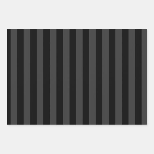 Elagnat Black & Smoky Black Vertical Stripes Inpakpapier Vel (Voorkant 3)