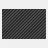 Elagnat Black & Smoky Black Vertical Stripes Inpakpapier Vel (Voorkant 2)