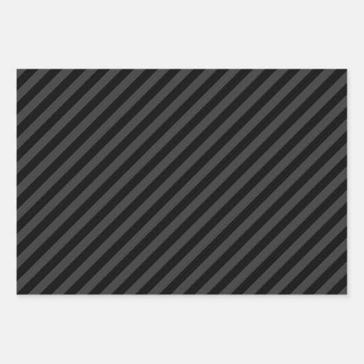 Elagnat Black & Smoky Black Vertical Stripes Inpakpapier Vel (Voorkant 2)