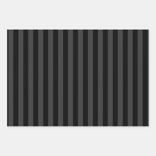 Elagnat Black & Smoky Black Vertical Stripes Inpakpapier Vel (Voorkant)