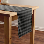 Elagnat Black & Smoky Black Vertical Stripes Korte Tafelloper (Voorbeeld)