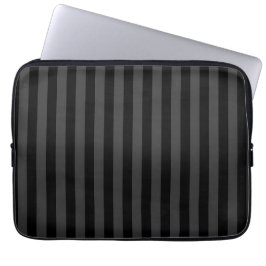 Elagnat Black & Smoky Black Vertical Stripes Laptop Sleeve