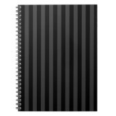 Elagnat Black & Smoky Black Vertical Stripes Notitieboek (Voorkant)