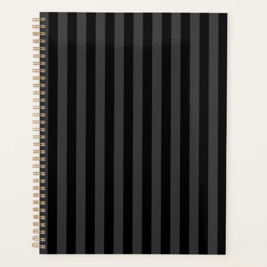 Elagnat Black & Smoky Black Vertical Stripes Planner (Voorkant)