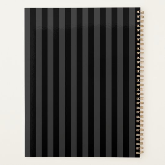 Elagnat Black & Smoky Black Vertical Stripes Planner (Achterkant)
