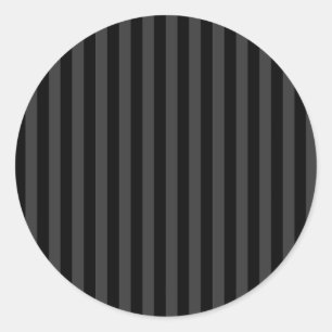 Elagnat Black & Smoky Black Vertical Stripes Ronde Sticker