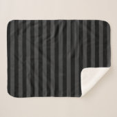 Elagnat Black & Smoky Black Vertical Stripes Sherpa Deken (Voorkant (horizontaal))
