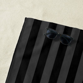 Elagnat Black & Smoky Black Vertical Stripes Strandlaken