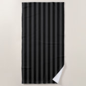 Elagnat Black & Smoky Black Vertical Stripes Strandlaken (Voorkant)
