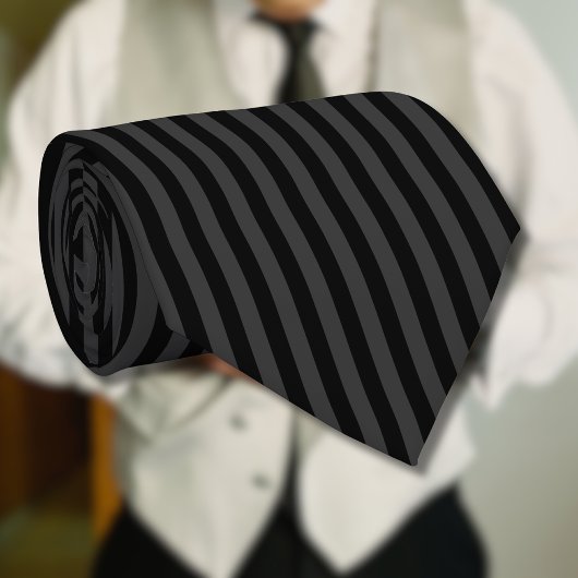 Elagnat Black & Smoky Black Vertical Stripes Stropdas