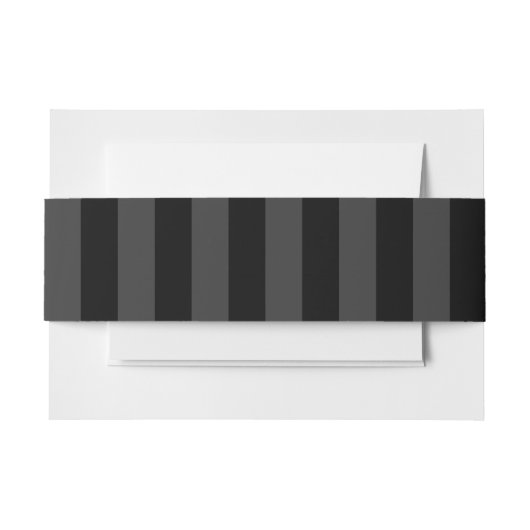 Elagnat Black & Smoky Black Vertical Stripes Uitnodigingen Wikkel (Voorkant Voorbeeld)