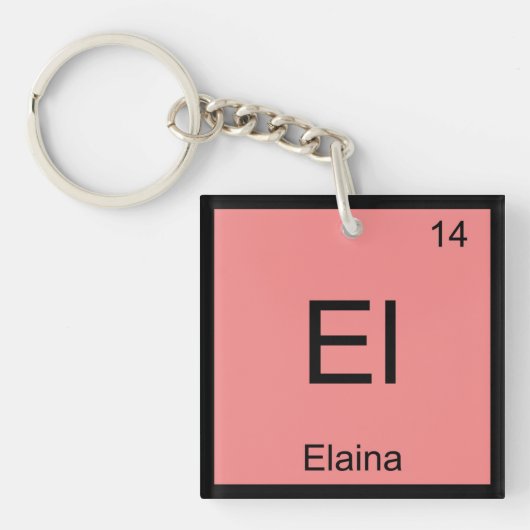 Elaina Name Chemistry Element Periodic Table Sleutelhanger (voorkant)