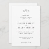 Elaine Monogram Elegant Wedding Kaart (Voorkant / Achterkant)