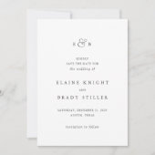 Elaine Monogram Elegant Wedding Save The Date (Voorkant)