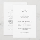 Elaine Monogram Elegant Wedding Save The Date (Voorkant / Achterkant)