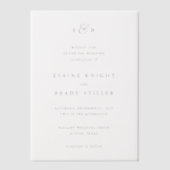 Elaine Monogram Elegant Wedding Vellum Uitnodigingen (Voorkant)