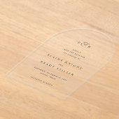 Elaine Monogram Elegante bruiloft Save the Date Acryl Uitnodigingen (Laagn)