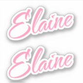 Elaine Naam in Roze x2 Sticker (Voorkant)