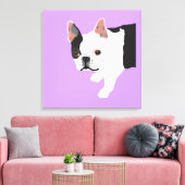 Elaine's Toby Boston Terrier Canvas Afdruk (Insitu (Woonkamer))